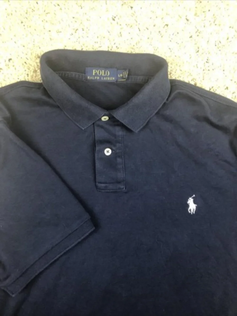 Polo Ralph Lauren Large Cotton Blue Short Sleeve Polo Shirt Golf White Pony